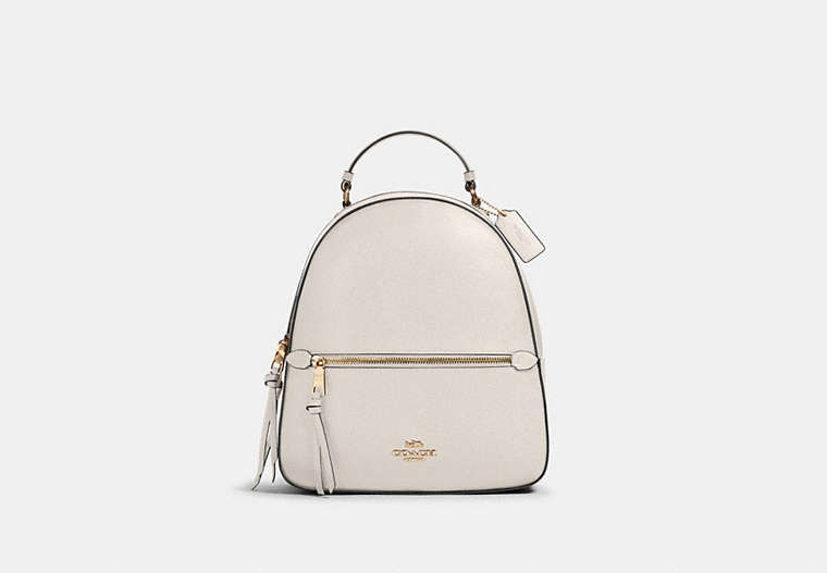 COACH®,JORDYN BACKPACK,Leather,Large,Office,Gold/Chalk,Front View