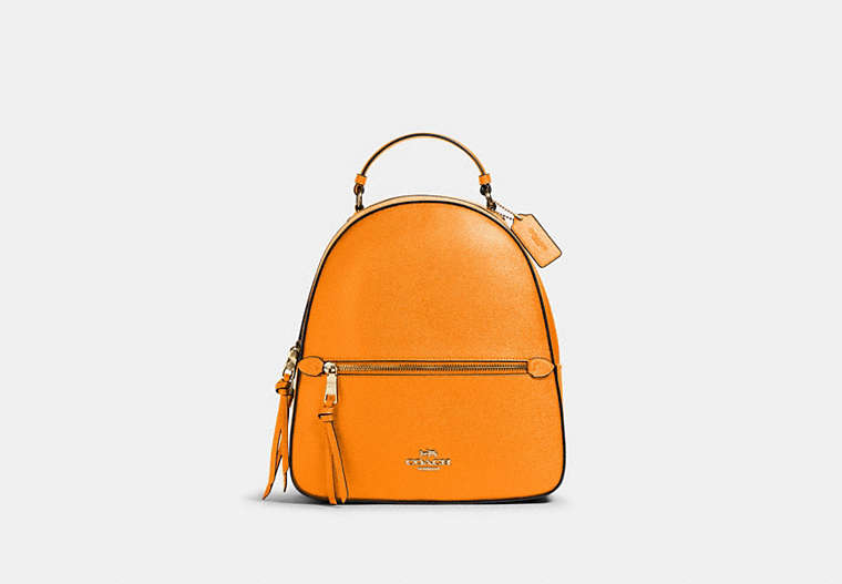 COACH®,JORDYN BACKPACK,Leather,Large,Office,Gold/Butterscotch,Front View
