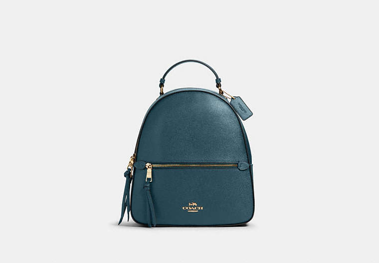 COACH®,JORDYN BACKPACK,Leather,Large,Office,Gold/Peacock,Front View