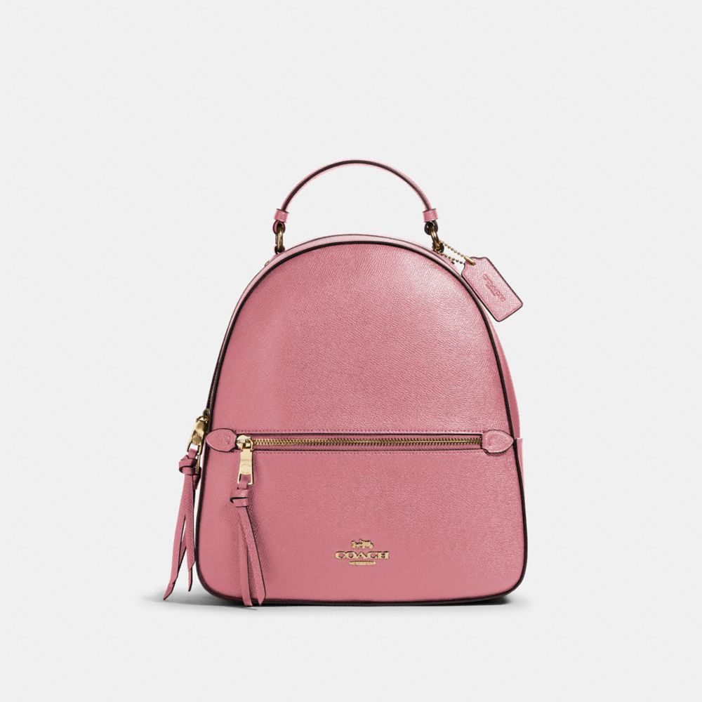COACH®,JORDYN BACKPACK,Crossgrain Leather,Large,Office,Gold/Rose,Front View
