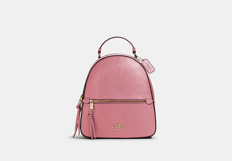 COACH®,JORDYN BACKPACK,Leather,Large,Office,Gold/Rose,Front View