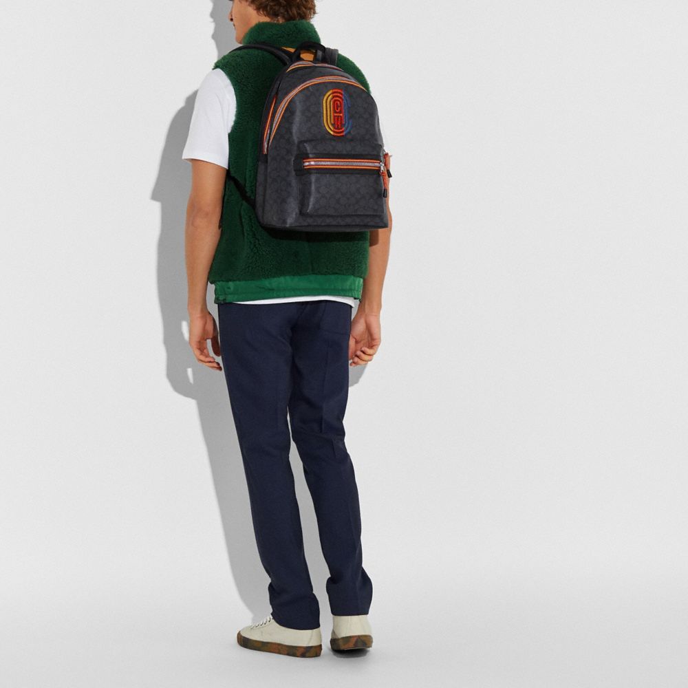Coach academy backpack in signature canvas clearance