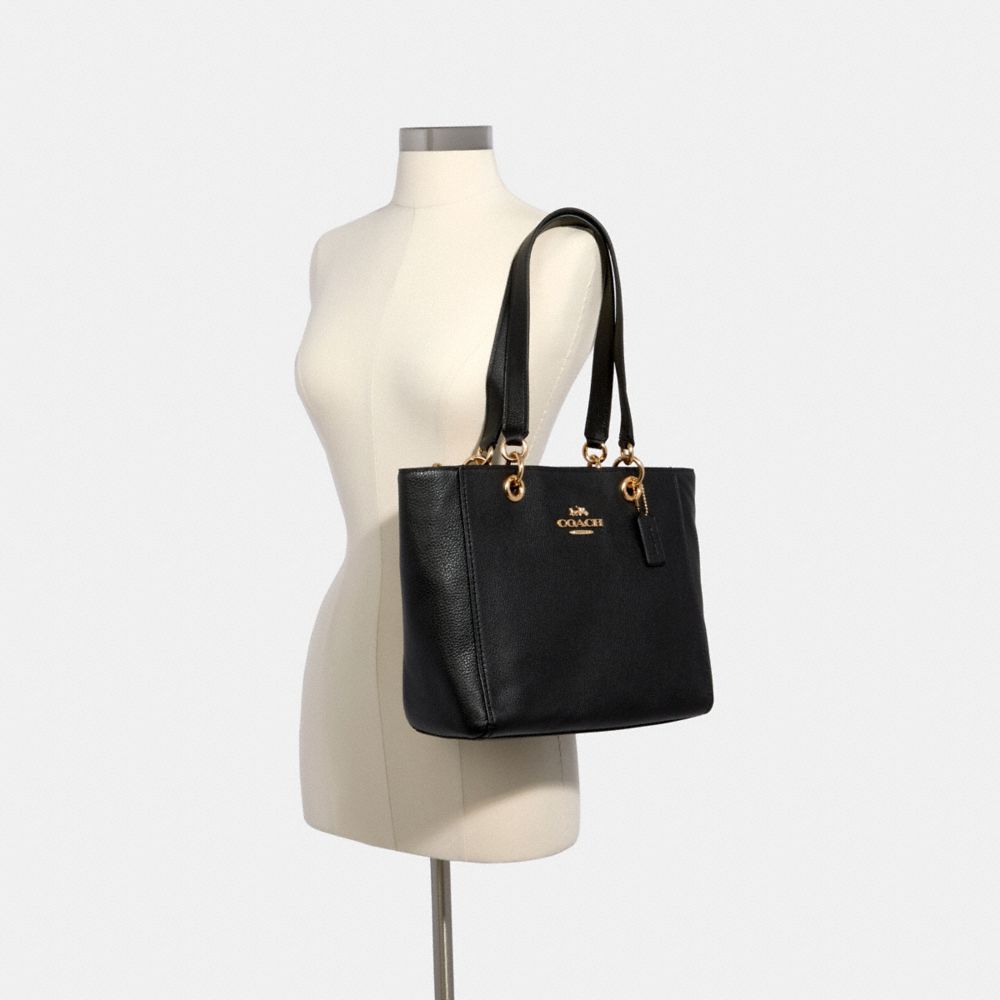 COACH®,JES TOTE,Leather,Large,Gold/Black,Alternate View