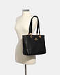 COACH®,JES TOTE,Leather,Large,Gold/Black,Alternate View