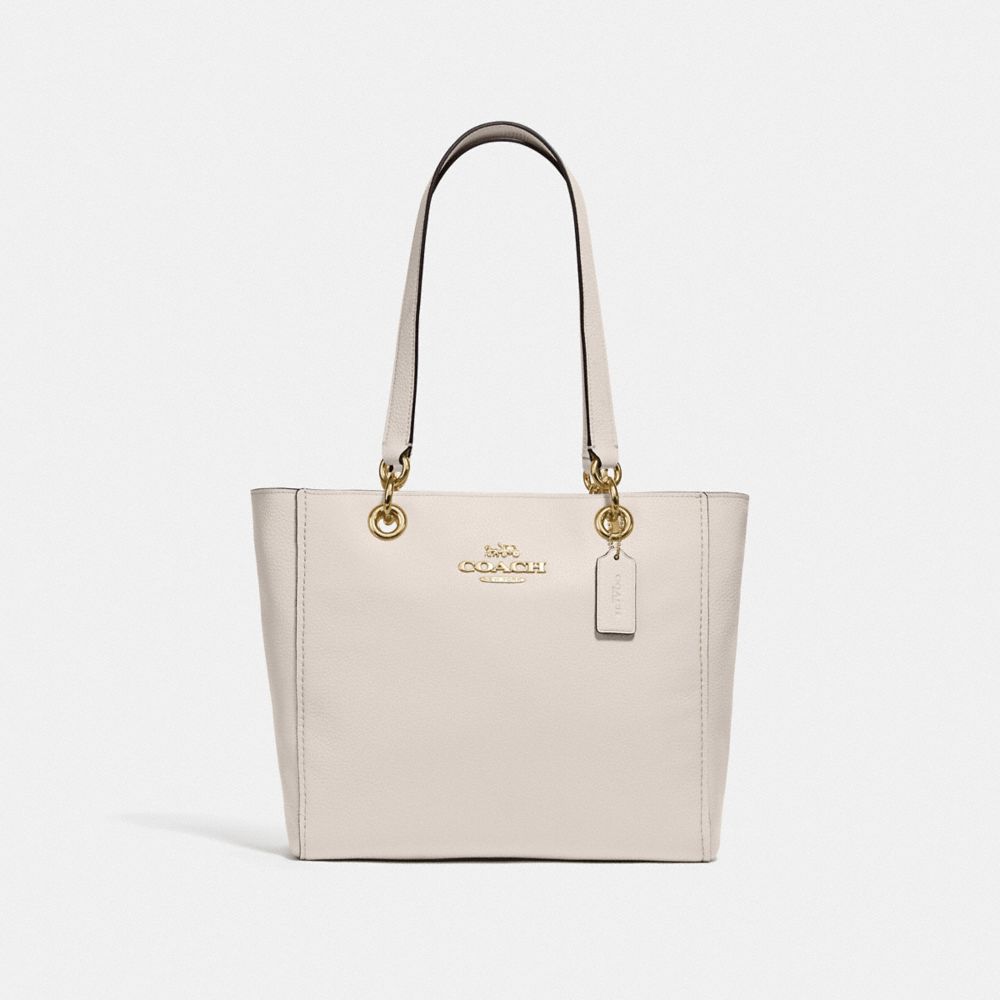 COACH®,CABAS JES,Cuir,Or/Craie,Front View