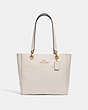 COACH®,JES TOTE,Leather,Large,Gold/Chalk,Front View