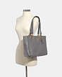 COACH®,JES TOTE,Leather,Large,Gold/Heather Grey,Alternate View