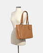 COACH®,JES TOTE,Leather,Large,Gold/LIGHT SADDLE,Alternate View