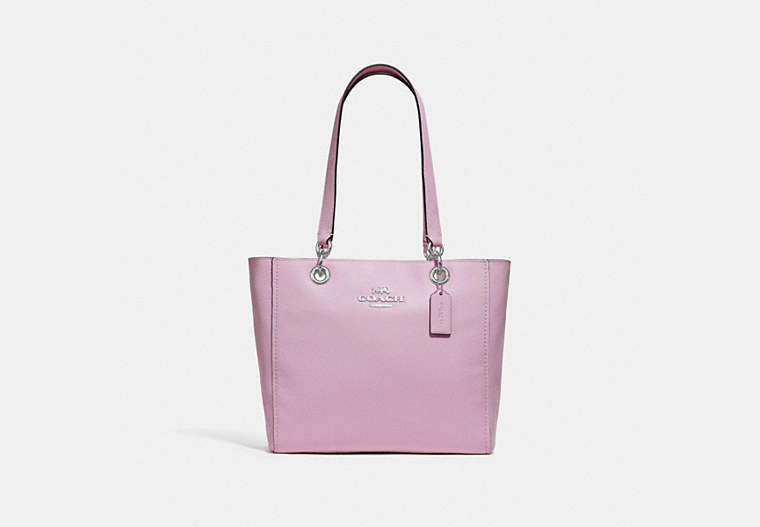 COACH®,JES TOTE,Leather,Large,Silver/LILAC,Front View