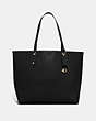COACH®,CENTRAL TOTE 39,Smooth Leather,Large,Gold/Black,Front View