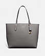 COACH®,CENTRAL TOTE 39,Smooth Leather,Large,Gunmetal/Heather Grey,Front View