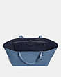 COACH®,CENTRAL TOTE 39,Smooth Leather,Large,Gunmetal/Stone Blue,Inside View,Top View