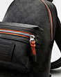 COACH®,ACADEMY PACK IN SIGNATURE CANVAS WITH VARSITY ZIPPER,n/a,Medium,Silver/Charcoal Multi,Closer View