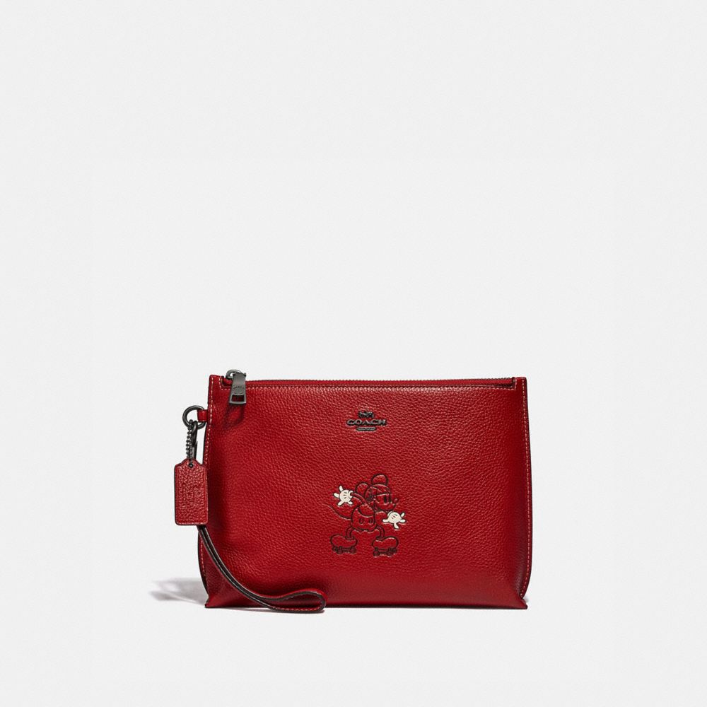Disney X Coach Charlie Pouch With Mickey Mouse Motif