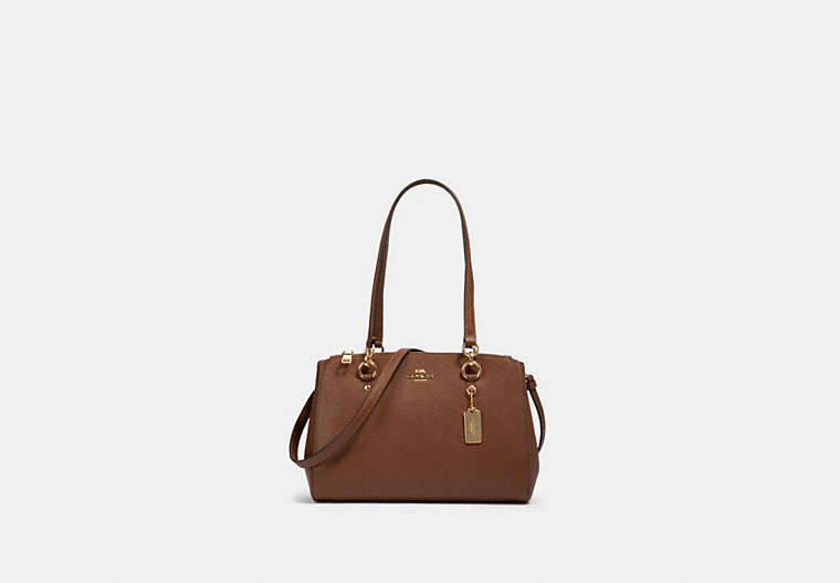 COACH®,ETTA CARRYALL,Leather,Gold/Saddle 2,Front View