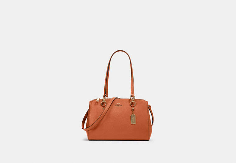 COACH®,ETTA CARRYALL,Leather,Gold/Sedona,Front View