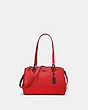 COACH®,ETTA CARRYALL,Leather,Gunmetal/Miami Red,Front View