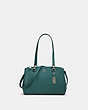 COACH®,ETTA CARRYALL,Leather,Silver/Dark Turquoise,Front View