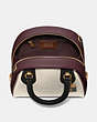 COACH®,MARLEIGH SATCHEL IN COLORBLOCK,Leather,Large,Brass/Chalk Multi,Inside View,Top View