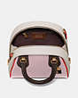 COACH®,MARLEIGH SATCHEL IN COLORBLOCK,Leather,Large,Brass/Ice Pink Multi,Inside View,Top View
