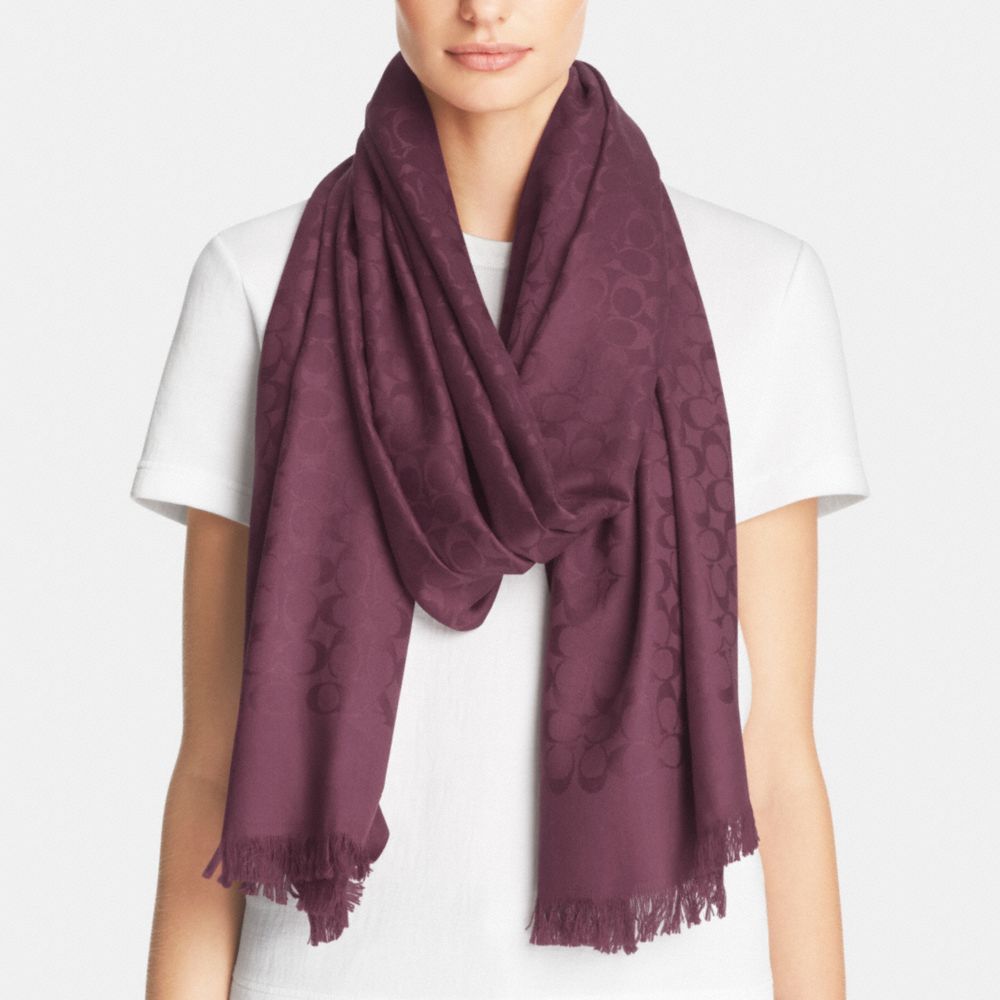 COACH®,Signature Stole,,Angle View