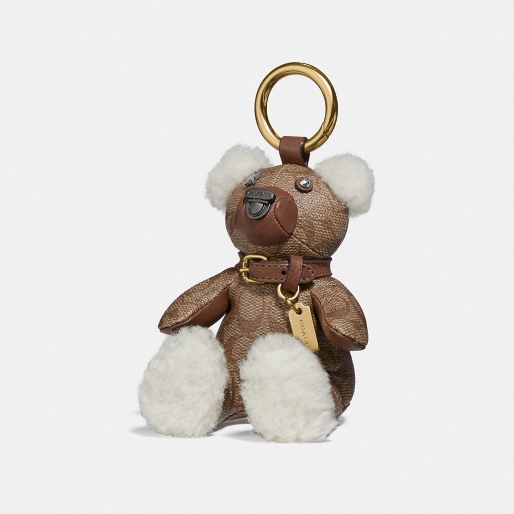 COACH® Outlet  Bear Bag Charm In Signature Canvas