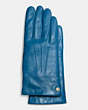 COACH®,SHORT LEATHER GLOVES,Leather,BRIGHT MINERAL,Front View