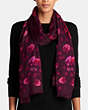 COACH®,NEW CALICO FLORAL OBLONG SCARF,Modal,Cyclamen,Angle View