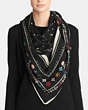 COACH®,SKULLS WOOL FOULARD OVERSIZE SQUARE,wool,Multicolor,Angle View