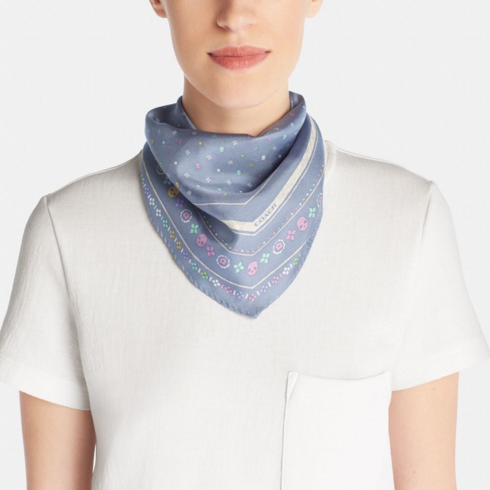 Floral Silk Diamond Scarf