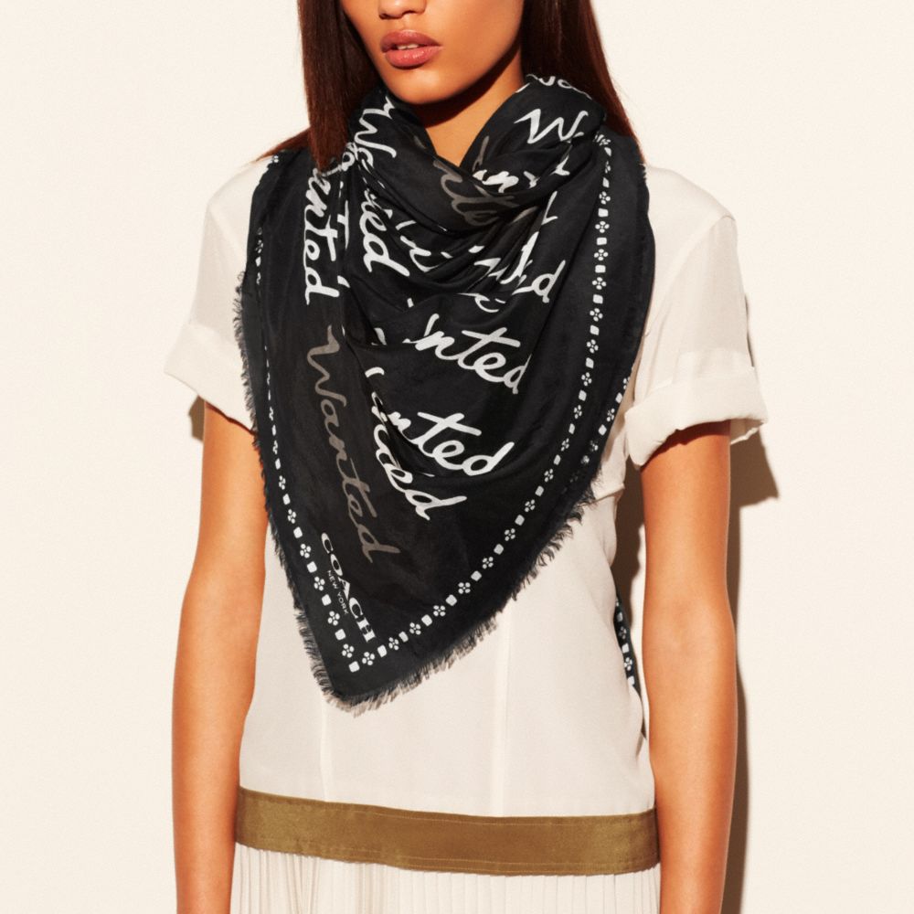 Wanted Script Woven Shawl