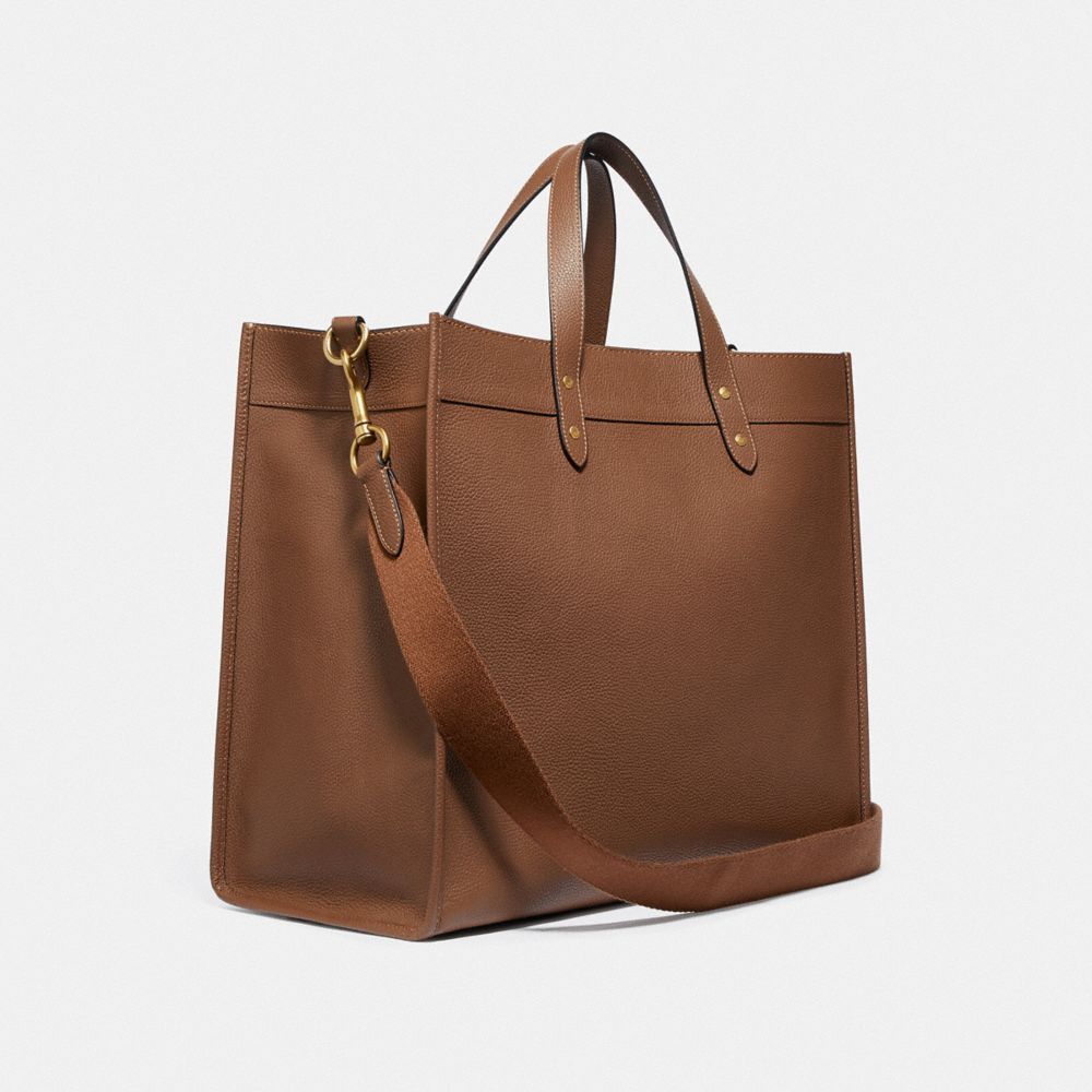 COACH®,Field Tote Bag 40 With Coach Badge,,Angle View