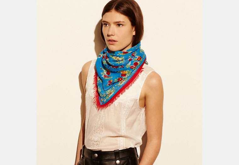 Floral Woven Oversized Square Scarf