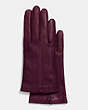 COACH®,BOW GLOVE,Burgundy,Front View