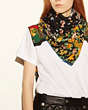 Floral Patchwork Cotton Silk Oversized Square Scarf