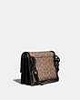 COACH®,RILEY CROSSBODY 24 IN SIGNATURE CANVAS WITH REXY BY SUI JIANGUO,Coated Canvas,Black Copper/Khaki,Angle View