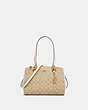 COACH®,ETTA CARRYALL IN SIGNATURE CANVAS,Leather,Gold/Light Khaki Chalk,Front View