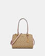 COACH®,ETTA CARRYALL IN SIGNATURE CANVAS,Leather,Gold/Light Khaki Blossom,Front View