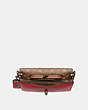 COACH®,DINKY WITH SIGNATURE CANVAS DETAIL AND SOUVENIR PINS,Coated Canvas,Small,Pewter/Tan Red Apple,Inside View,Top View