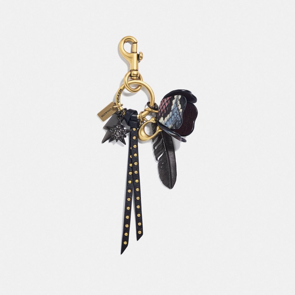 Tea Rose Bag Charm In Snakeskin