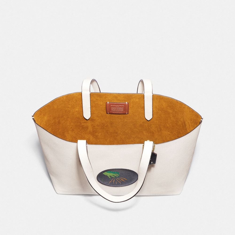 COACH®,Cuir galet,Or/Craie,Inside View,Top View