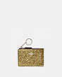 COACH®,BOXED MINI SKINNY ID CASE,Glitter,Silver/Gold,Front View