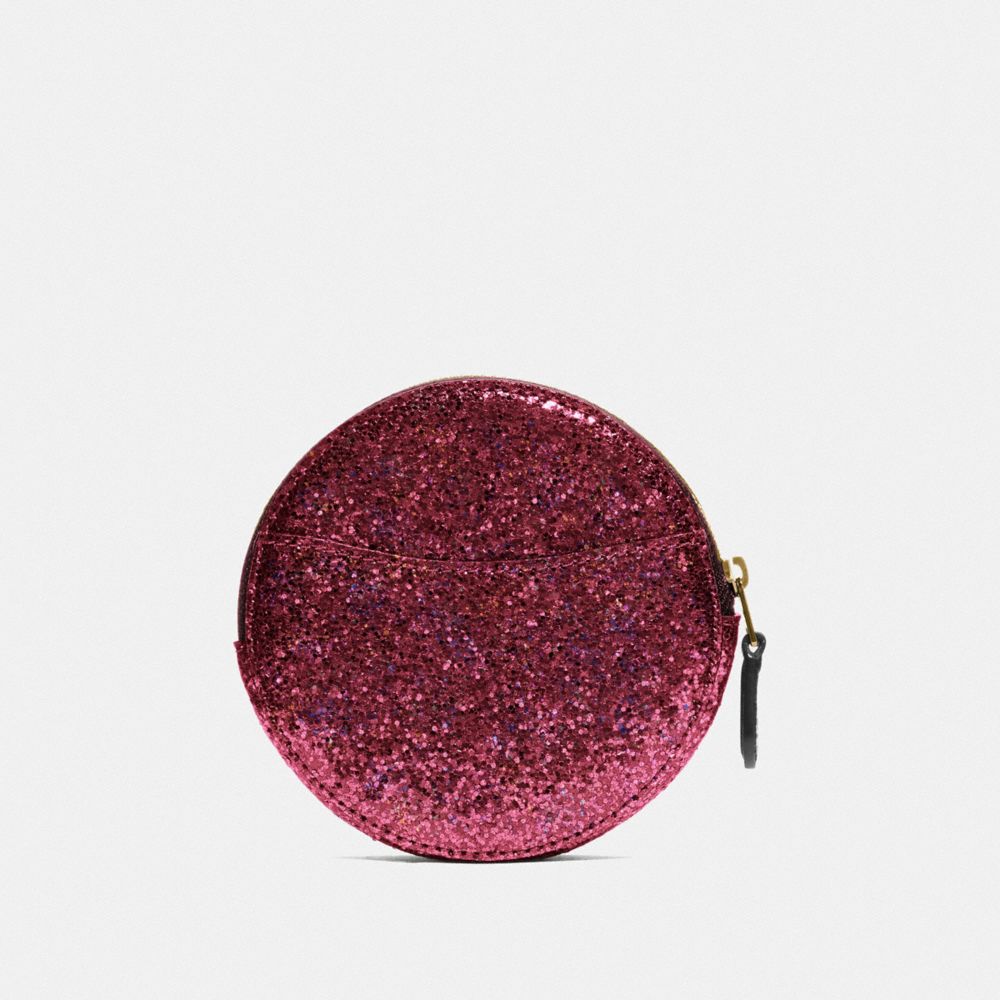 COACH®,Boxed Round Coin Case,,Back View