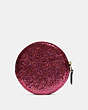 COACH®,BOXED ROUND COIN CASE,Glitter,Gold/Red,Back View