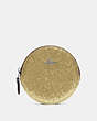 COACH®,BOXED ROUND COIN CASE,Glitter,Silver/Gold,Front View