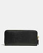 COACH®,WIZARD OF OZ BOXED SLIM ACCORDION ZIP WALLET WITH MOTIF,Pebble Leather,Gold/Black,Back View