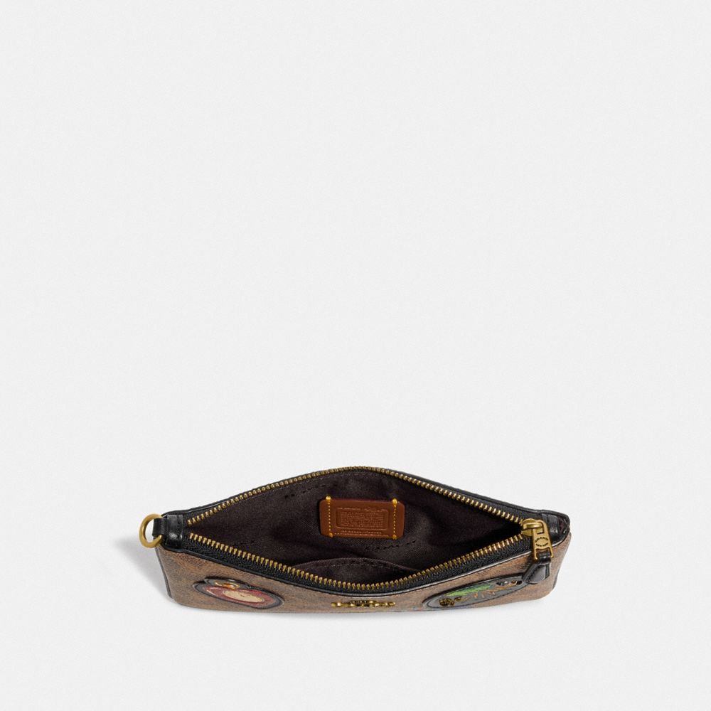 COACH®,Wizard Of Oz Boxed Small Wristlet In Signature Canvas With Patches,,Inside View,Top View