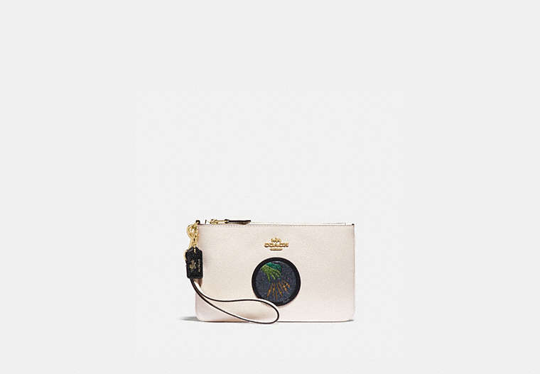 COACH®,Cuir galet,Or/Craie,Front View