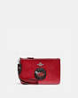 COACH®,WIZARD OF OZ BOXED SMALL WRISTLET WITH MOTIF,Pebble Leather,Silver/Red Apple,Front View
