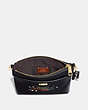 COACH®,WIZARD OF OZ KITT MESSENGER CROSSBODY WITH MOTIF,Pebble Leather,Mini,Gold/Black,Inside View,Top View